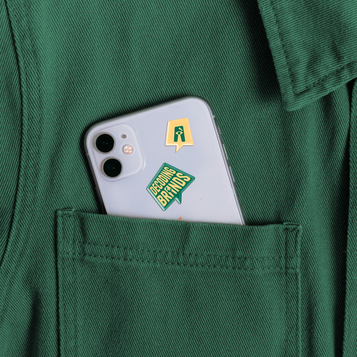 Phone case with stickers